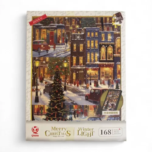 Puzzle, XM, karácsonyi, 168 db, 3 féle, 18x24 cm dob.