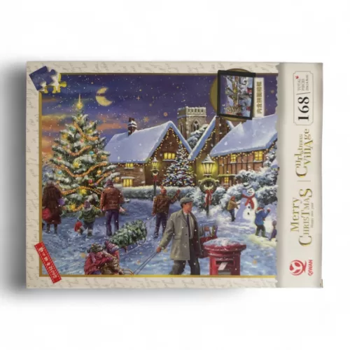 Puzzle, XM, karácsonyi, 168 db, 3 féle, 18x24 cm dob.