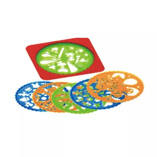 Spirálos sablon rajzoló készlet, mandala mintákkal, 29x21 cm.