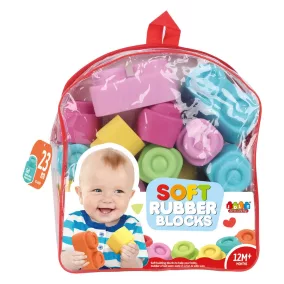   Puha építőkocka készlet, 23 db, praktikus hátitáskában.