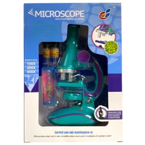   Mikroszkóp klt., el., 450x nagyítás, 2 szín, 18x25 cm dob.