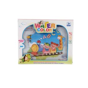   Vízrajzoló könyv, vonatos, spirálos, 22x19 cm, gyerekeknek.