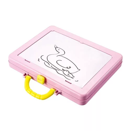 Mágneses tábla vasporral, 2 az 1-ben építőkészlet, 27x24 cm.