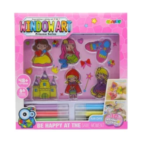   Ablak varázs készlet: 6 hercegnős sablon, 6 színes filctoll.