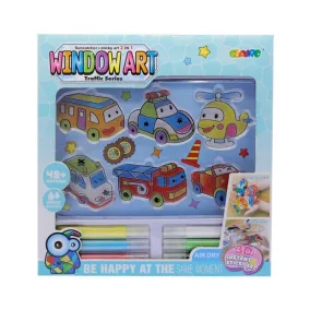   Ablak varázs készlet: 6 sablon, 6 filctoll, kreatív játék.