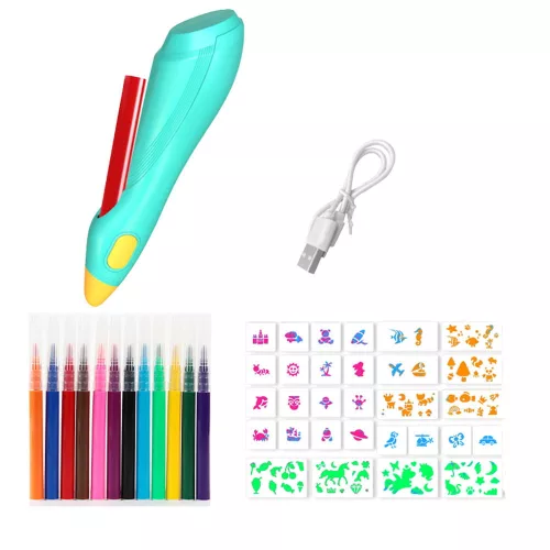 Kreatív kifestő készlet 12 filccel és USB-s spray tollal.