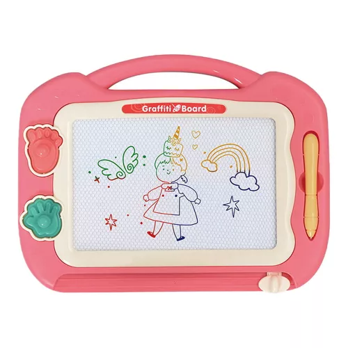 Színes mágneses tábla, vasporos, 30x22 cm, kreatív játék.