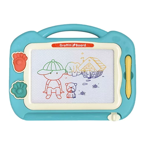 Színes mágneses tábla, vasporos, 30x22 cm, kreatív játék.