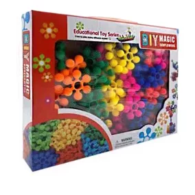   Bordázott virág építőkészlet, 72 db, kreatív játék gyerekeknek.