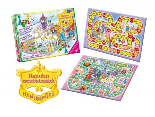 Társasjáték, Két mesés játék egyben, KIFUTÓ  6 féle, 34x24x4 cm dob.