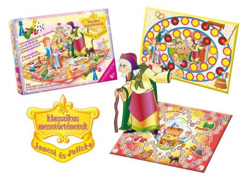 Társasjáték, Két mesés játék egyben, KIFUTÓ  6 féle, 34x24x4 cm dob.