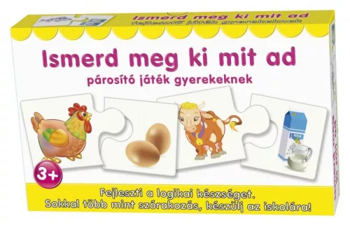 Keresd a párját: párosító puzzle játék gyerekeknek, 12 féle.