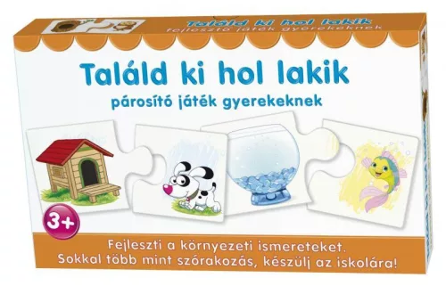Keresd a párját: párosító puzzle játék gyerekeknek, 12 féle.