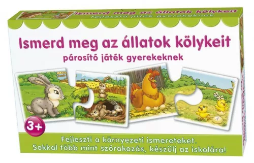 Keresd a párját: párosító puzzle játék gyerekeknek, 12 féle.