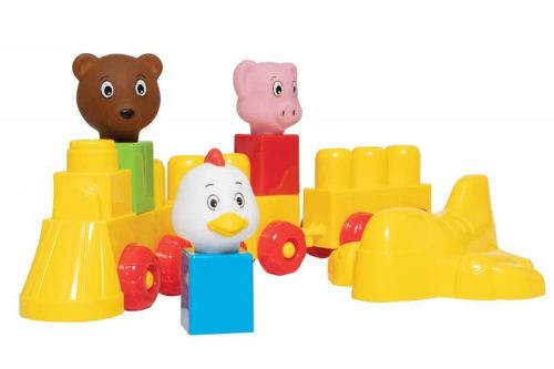 Építő készlet: Első vonatom, 39x16 cm, színes, kreatív játék.