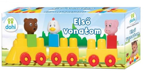Építő készlet: Első vonatom, 39x16 cm, színes, kreatív játék.