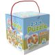 Vegyes 2-4 db-os puzzle szett, 11x11x11 cm, színes dobozban.