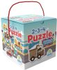 Vegyes 2-4 db-os puzzle szett, 11x11x11 cm, színes dobozban.