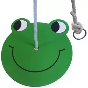 Béka formájú fa korláthinta, 30 cm, gyerekeknek.