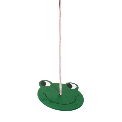 Béka formájú fa korláthinta, 30 cm, gyerekeknek.