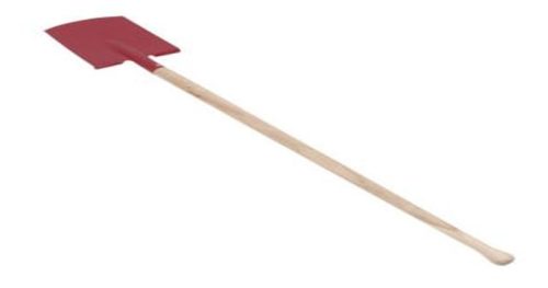 Fém ásó fa nyéllel, 60 cm hosszú, tartós és praktikus.