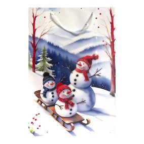 Papírtasak, hóemberek, XM, 28,5x42 cm