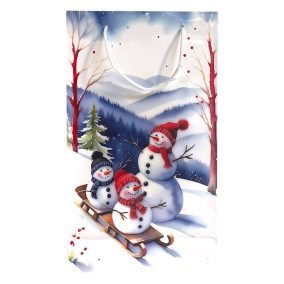 Papírtasak, hóemberek, XM, 22x37 cm