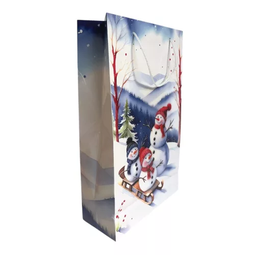 Papírtasak, hóemberek, XM, 22x37 cm