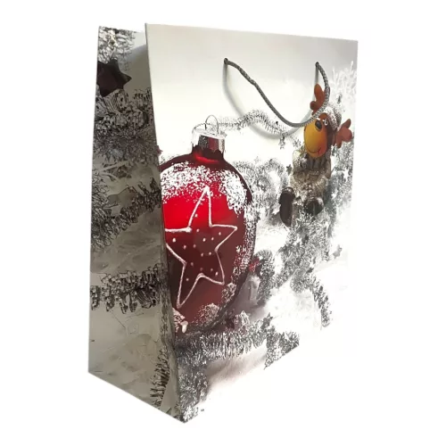 Papírtasak, rénszarvas, XM, 26,5x30 cm