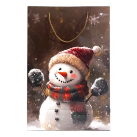 Papírtasak, hóember, XM, 28,5x42 cm