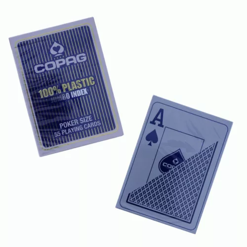 Plasztik Copag póker kártya, kék, nagy index, tartós minőség