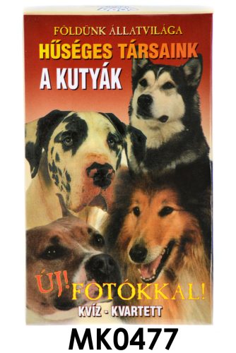 Kutyás kvartett kártyajáték gyerekeknek, szórakoztató időtöltés.