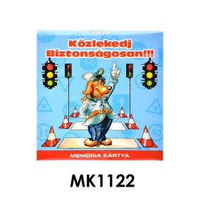 KRESZ tematikájú memória kártya játék gyermekeknek.