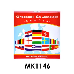   Európa országai és zászlói memória kártyajáték gyerekeknek.