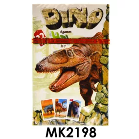 4 az 1-ben Dinoszauruszos kártyajáték gyerekeknek.