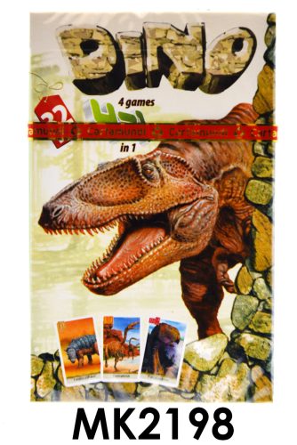 4 az 1-ben Dinoszauruszos kártyajáték gyerekeknek.