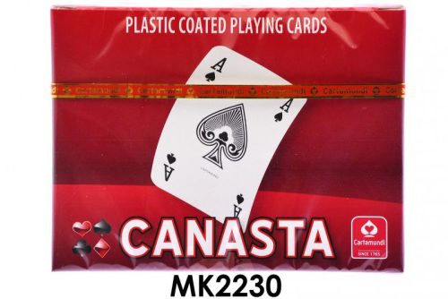 Canasta dupla kártyacsomag, 110 lap, 12.5x9 cm dobozban.