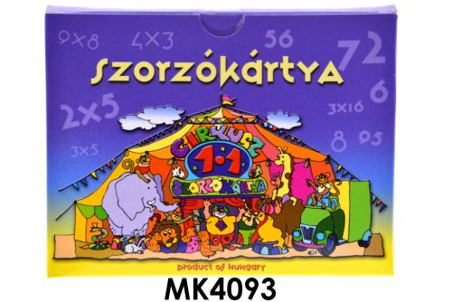 Színes szorzókártyák gyerekeknek, 12x9 cm, oktató játék.