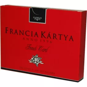 Prémium francia kártya, 110 lap, 13.5x10 cm díszdobozban.