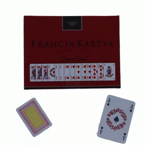 Prémium francia kártya, 110 lap, 13.5x10 cm díszdobozban.