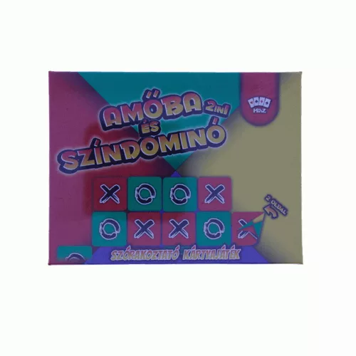 2 az 1-ben kártyajáték: Amőba és Szindominó szett gyerekeknek.