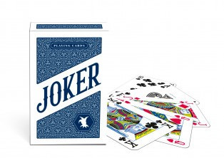 Romi kártya szett, kék színű, szimpla pakli JOKER-rel.