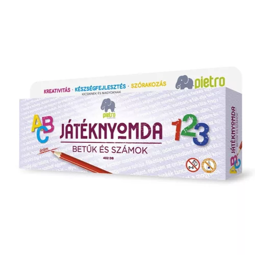 ABC betűk és számok nyomdakészlet, kreatív gyermekjáték.