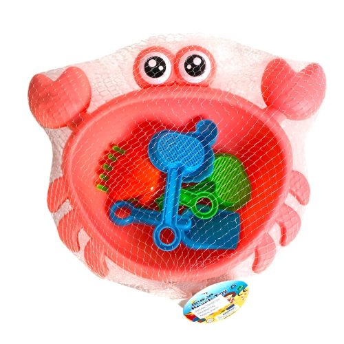 Homokozó klt., rák formában, 3 szín, 25x19 cm hálós