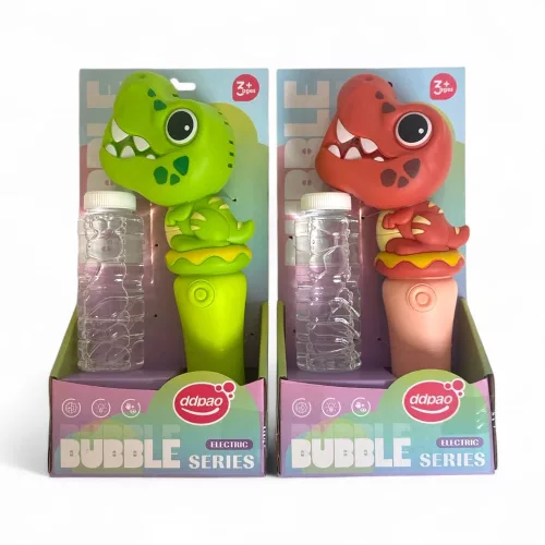 Buborékfújó klt., el., vil., dínó / unikornis forma, + 120 ml-es, 2 szín, 13x26 cm dob.