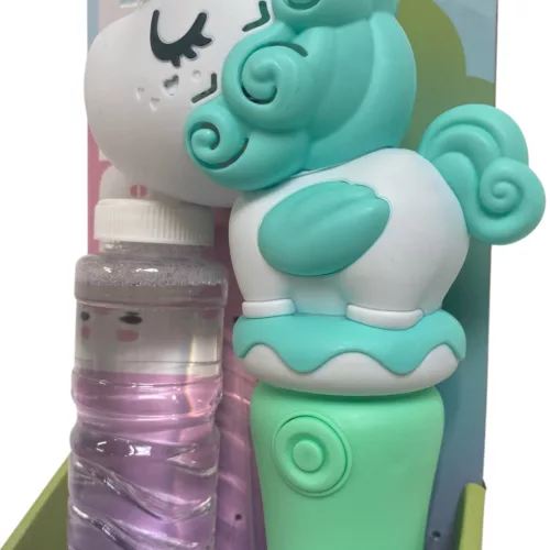 Buborékfújó klt., el., vil., dínó / unikornis forma, + 120 ml-es, 2 szín, 13x26 cm dob.