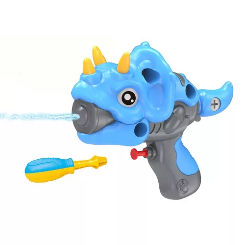Szerelhető dínó figurás vízipisztoly, 2 féle csavarhúzóval.