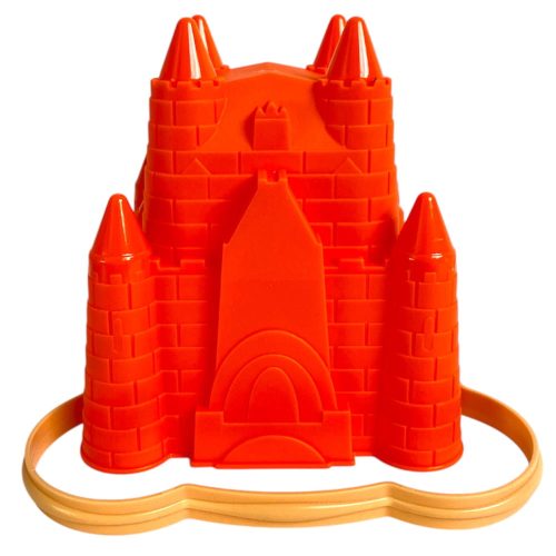 Homokozó vödör, bástyás, 4 szín, 14x15 cm