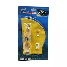   Színes úszószemüveg és sapka szett gyerekeknek, 14x28 cm.