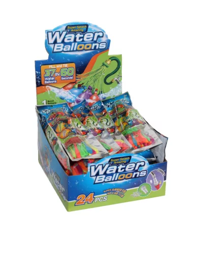 Vízbomba készlet, 37 db színes lufi, 10x32 cm csomagolásban.